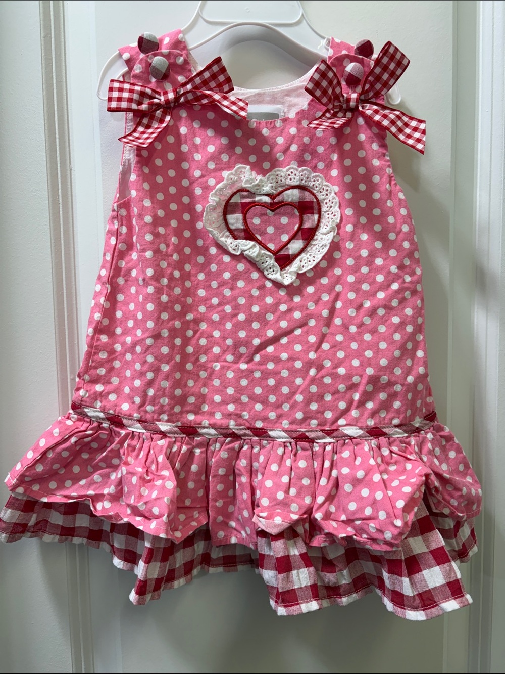 LiL Cactus Pink Polka Dot Toddler Dress with Heart Detail